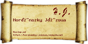 Horánszky Józsua névjegykártya